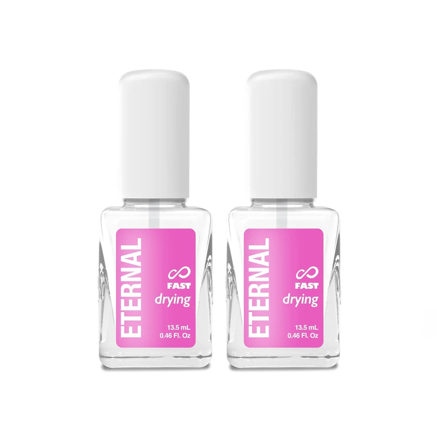 Eternal Fast Drying Top Coat Nail Polish - 13.5 mL Long Lasting Finish Top Coat for Nails with Quick Dry Formula and No UV Lamp Needed - Nail Color Protection, & Glossy Fingernail for Women – 2 Pack