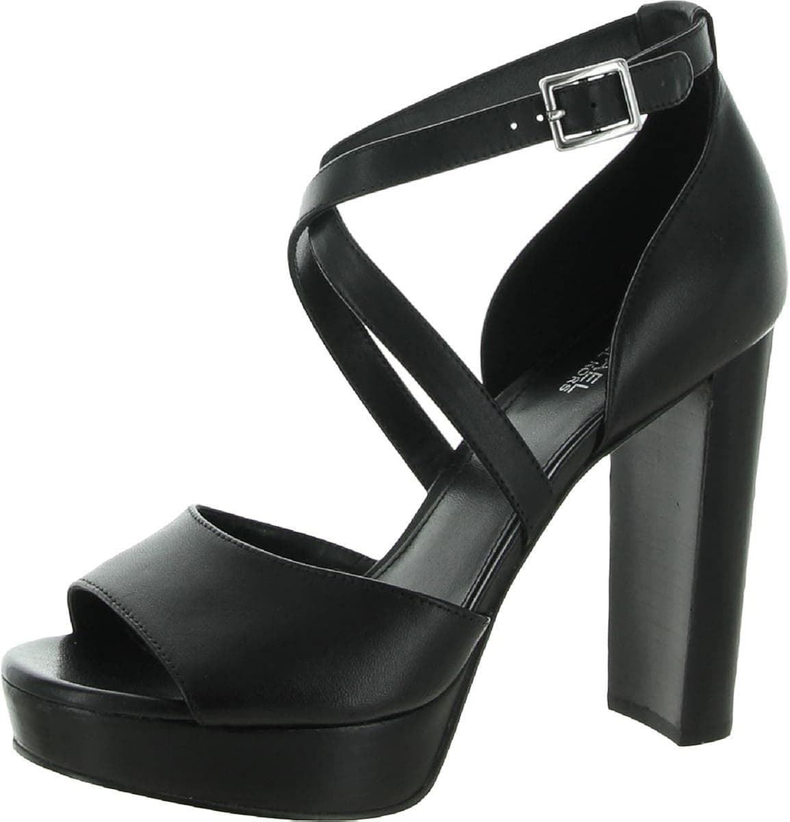 Michael Michael Kors Womens Marais Leather Ankle Strap Platform Sandals