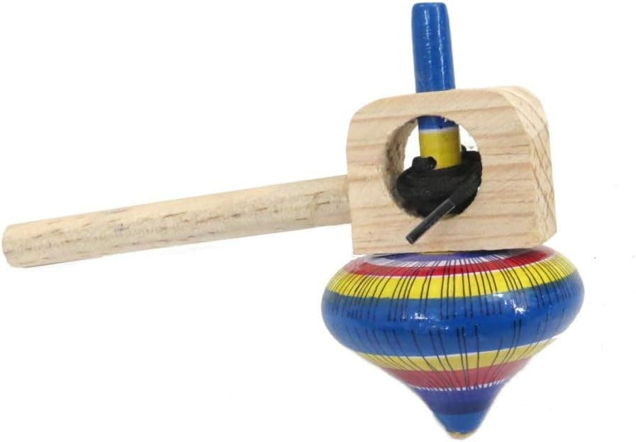 Mexican Toy Trompo Spinning Top with Shoelace
