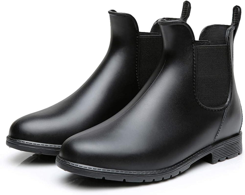 Buganda Women's Short Rain Boots - Waterproof Non Slip Ankle Rain Shoes Elastic Chelsea Booties