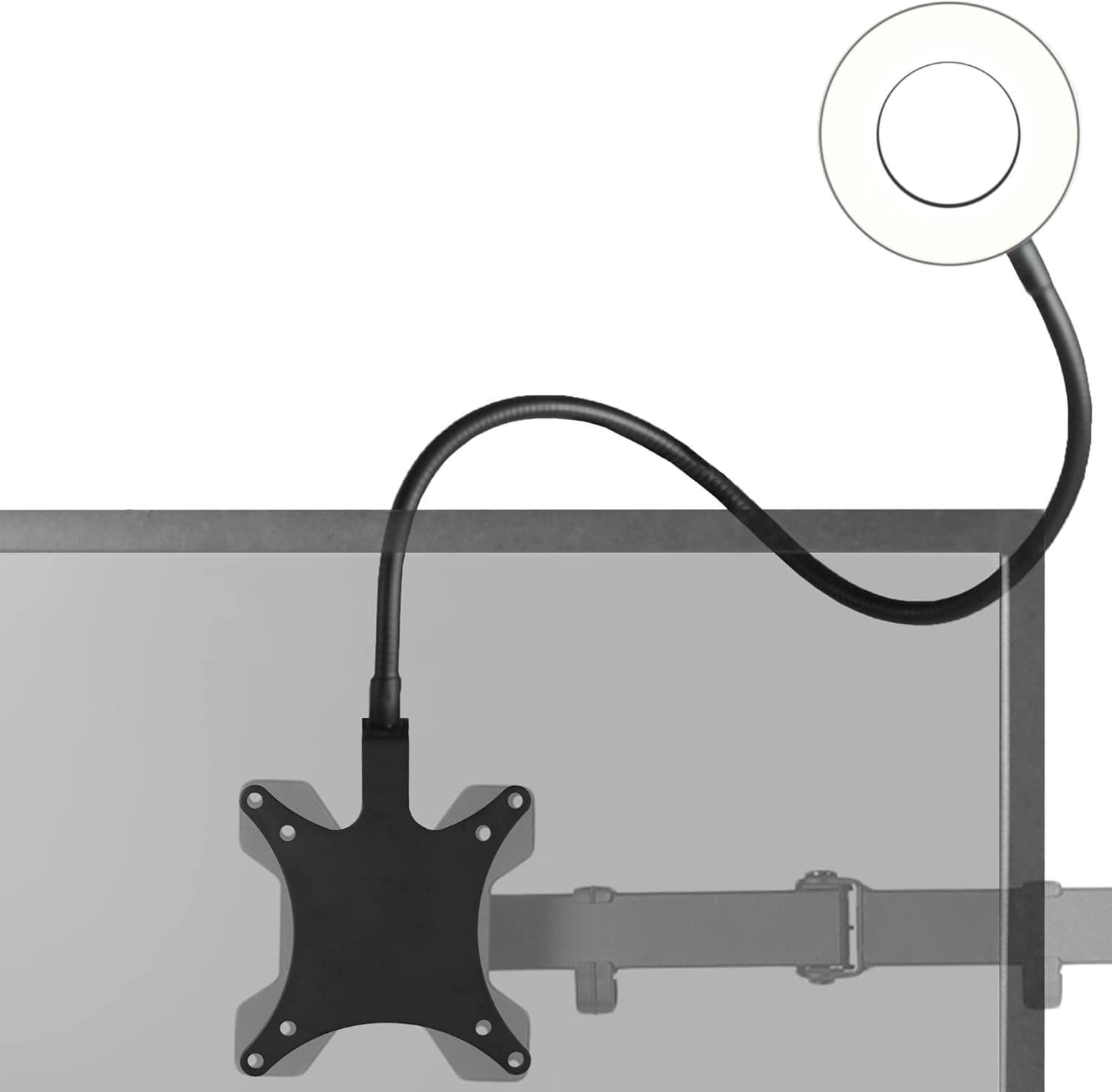 VIVO VESA Mountable Gooseneck Lamp, 3 Color Modes, 10 Brightness Settings, Flexible Lighting, Overhead Light for Monitor, Video Conferencing Lamp, Desk-LTVA1