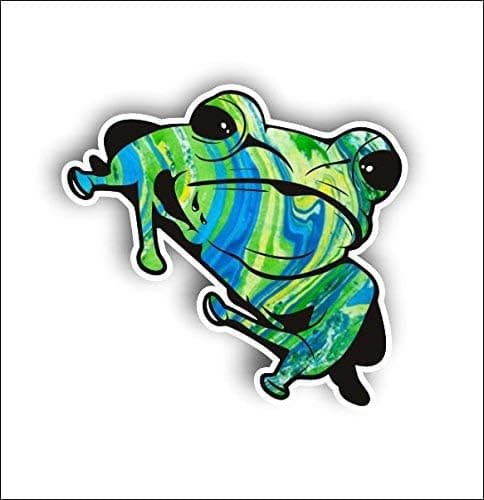 Magnet Tie dyed frog Magnetic vinyl bumper sticker sticks to any metal fridge, car, signs 5"