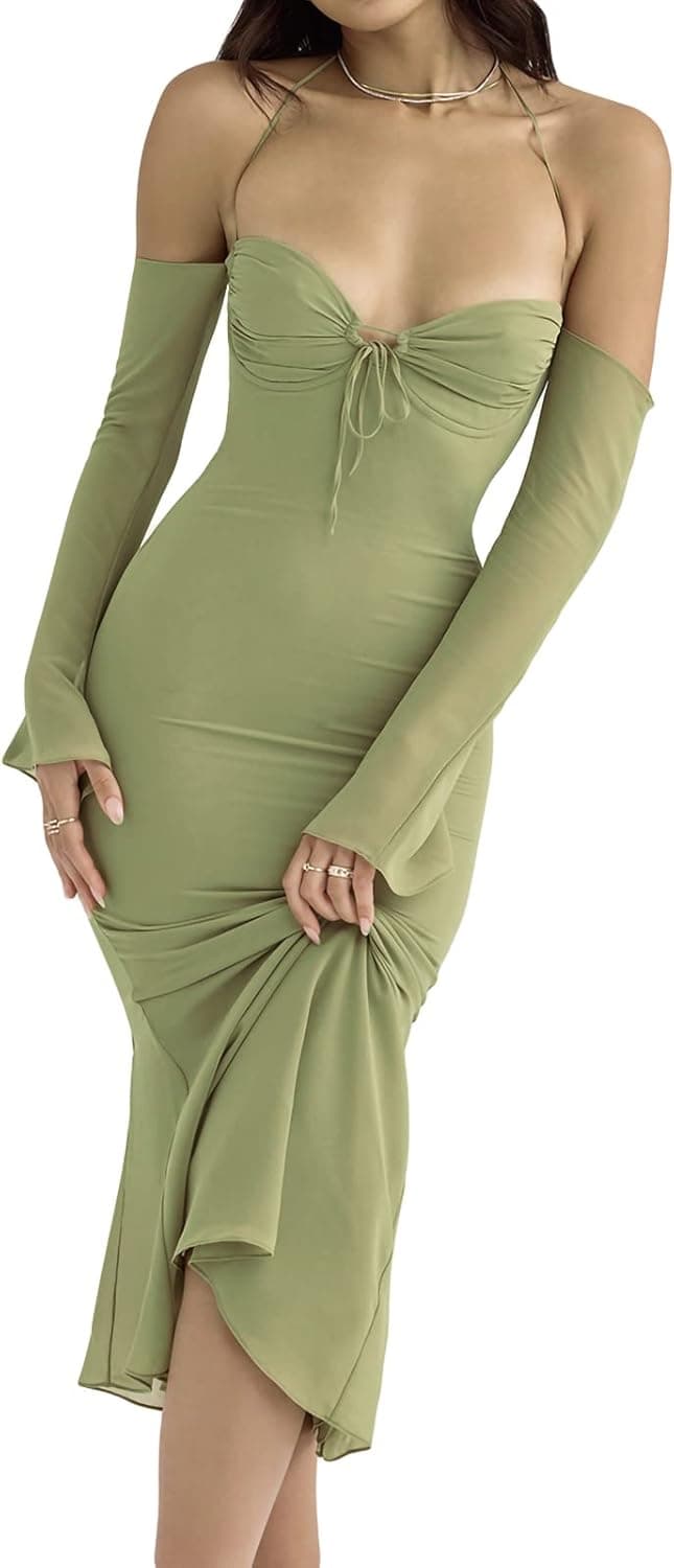 Sexy Women Sleeveless Backless Cutout Maxi Dress Y2k Tie Dye Print Long Dress Bodycon Night Party Summer Dress