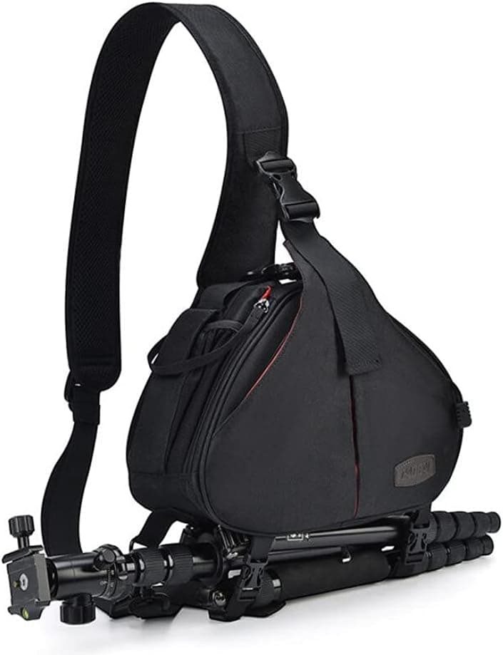PDXD-share Nylon Professional Photography DSLR SLR Shoulder Camera Bag for Nikon D800/D700/D90/D60/D300S Digital Camera Canon 5DMarkⅢ/5DMarkⅡ/7D/60D/D600 Digital Camera with 85mm 200mm Lens (Black)