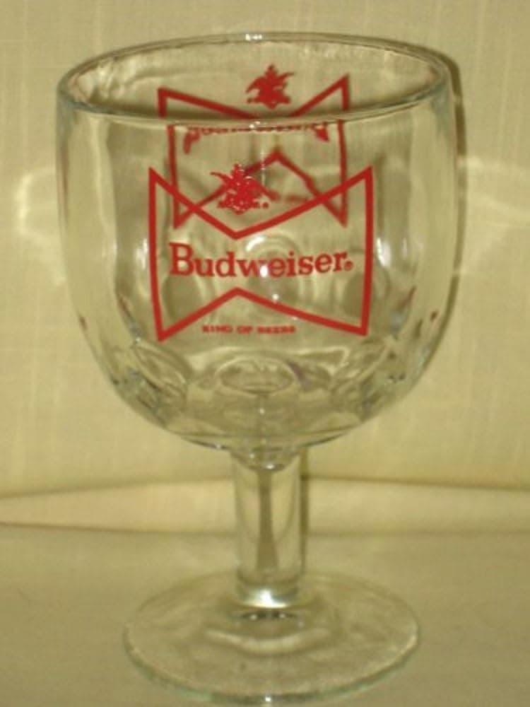 Vintage Clear Glass " Budweiser - King Of Beers " Beer Glass - 6 Inches High - Large Logo