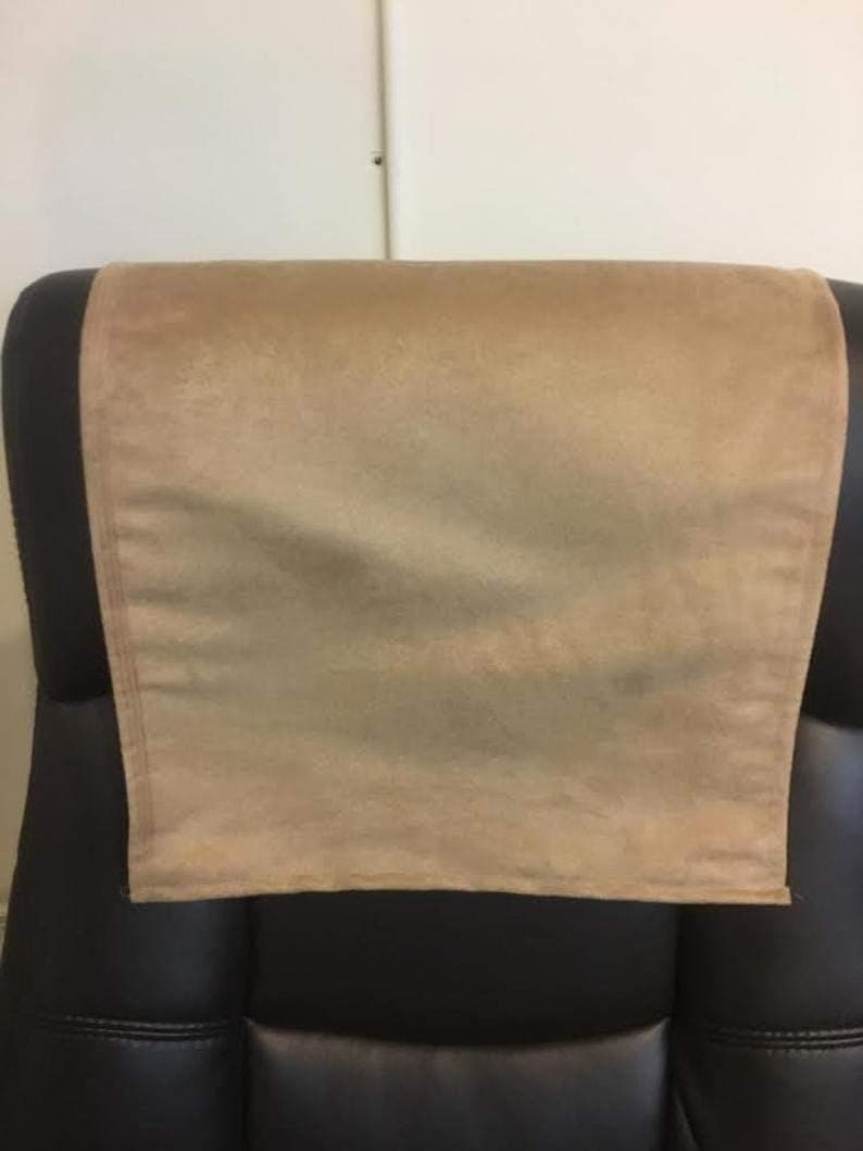 luvfabrics Simple Suede Furniture Protector, Leather Recliner Damage Prevention , Head Rest, Sofa, Love seat, Leather Protector, Computer Chair, Couch Cover (Camel, 14 by 30 Inch)