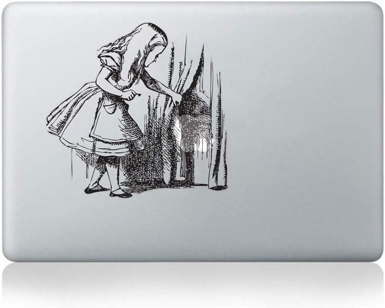 Alice Searching Behind The Curtains Vinyl Sticker for MacBook (13-inch MacBook and 15-inch MacBook)