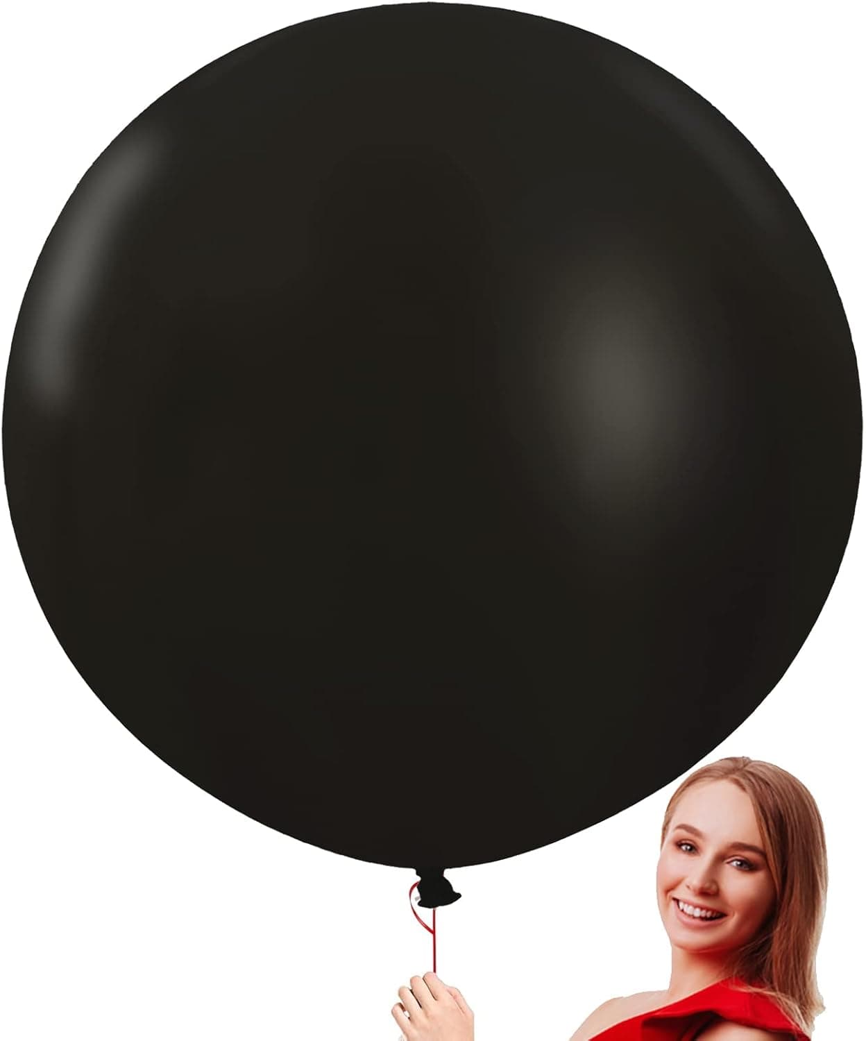 36 inch Giant Round Black Balloons 5 PACK Thick Extra large Jumbo Balloons for Men 30th 50th Birthday Retirement party decorations Decorations (Black)
