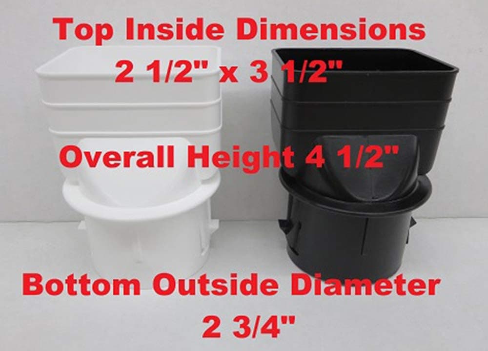 Aquabarrel Universal Downspout to Drain Pipe Tile Adapter (Black, 2x3x3)