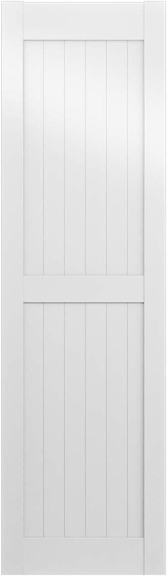 Genius Iron White PVC 24in x 84in Sliding Barn Door Only (H Shape), Water-Proof, Scratch-Resistance, Slight Reflection with Beautiful Pure White Surface, Easy Assembly Single Barn Door Panel