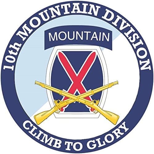 Military Productions 10th Mountain Division with Crossed Rifles Decal