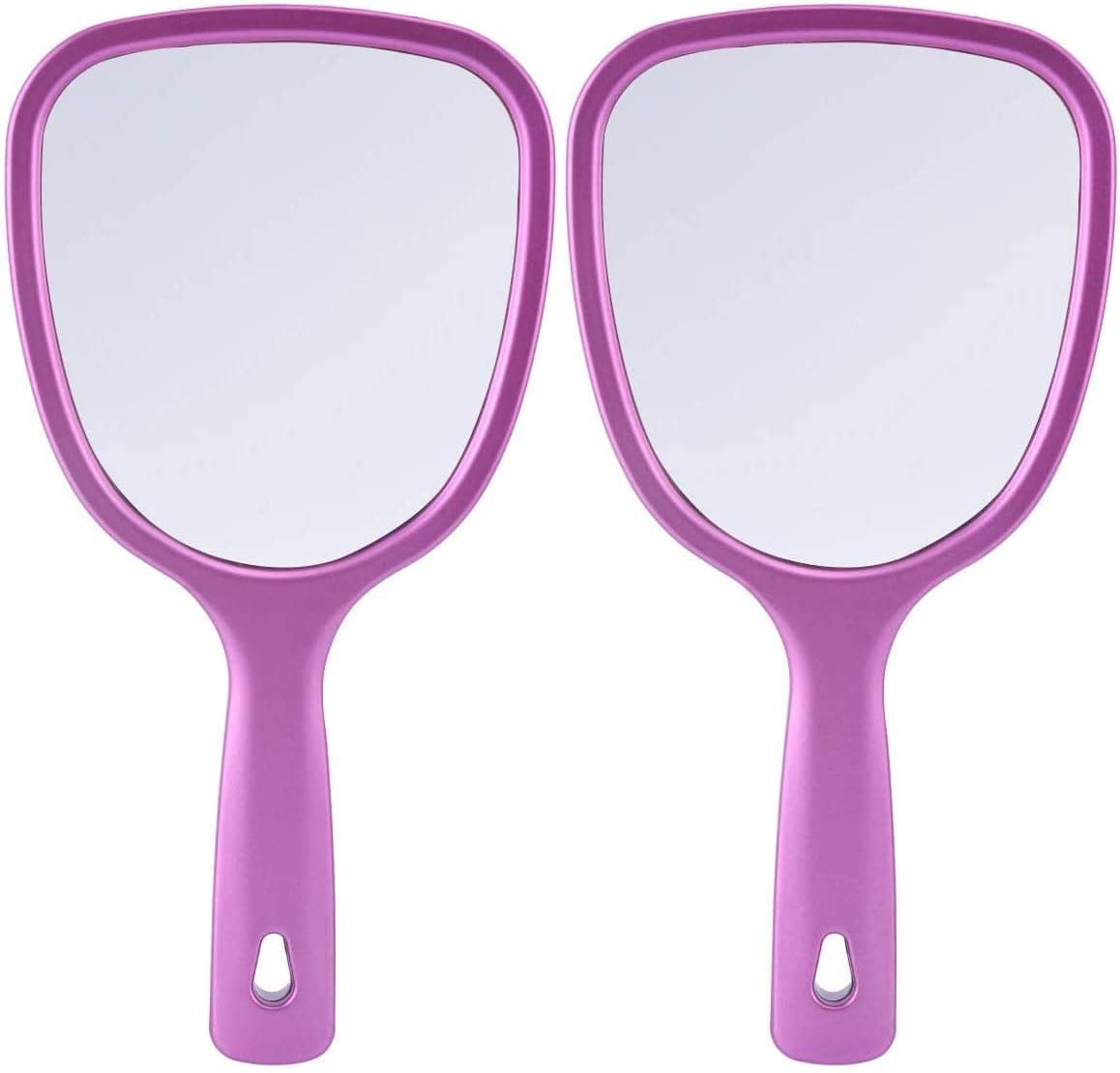 Home Products Essentials Handheld Mirror w/Hole in Handle Durable Color Variation Double Sided 3X Magnifying 5X Magnifying in Back 5 x 5 1/2