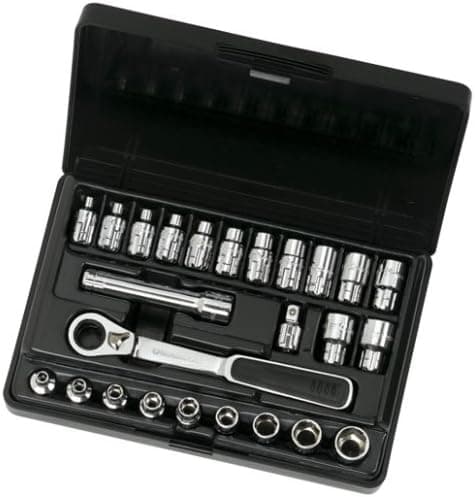 GEARWRENCH 8925 25 Piece 1/4-Inch Drive (13mm) Pass Thru Ratchet Set SAE and Metric