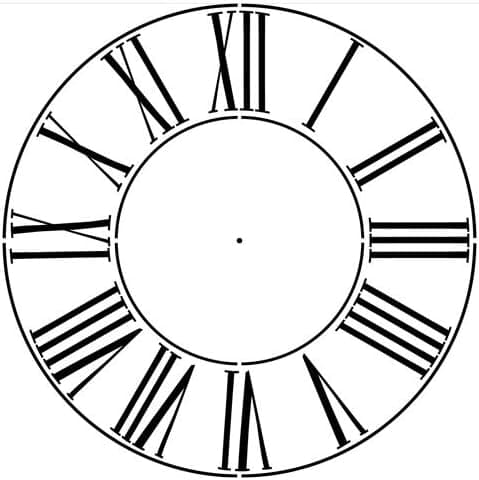 Designer Stencils Large Roman Numeral Clockface Wall Stencil (36 Inch, 10 mil Plastic)