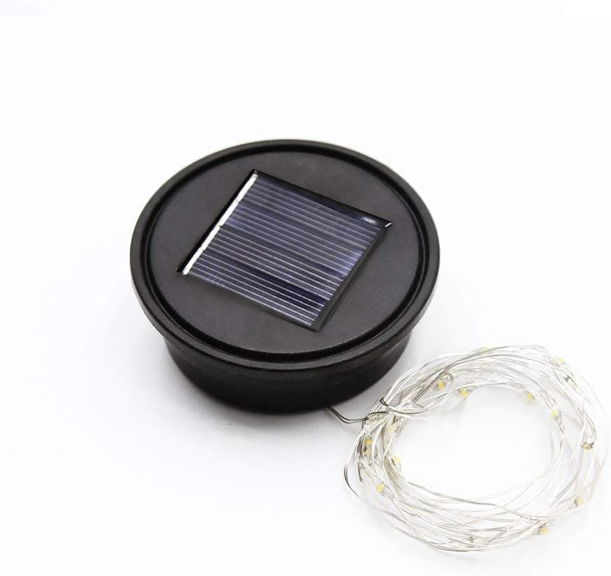 Petrala Solar Lantern Lights Panel Replacement Top 5 LEDs with String for Garden Patio Walkway Yard