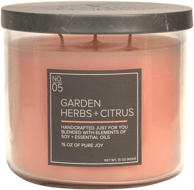 Village Candle Garden Herbs & Citrus 15 oz Medium Bowl Scented Candle
