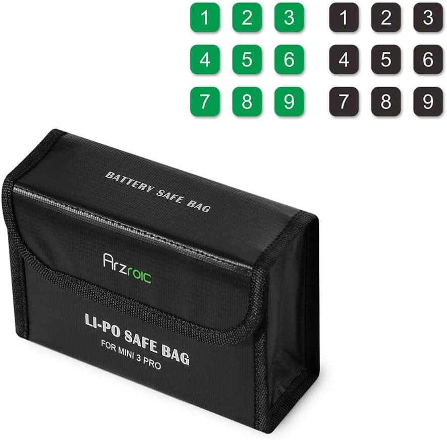 Arzroic Fireproof Battery Bag Case for DJI Mini 3/Mini 3 Pro Accessories Explosion Proof Battery Holder Protector