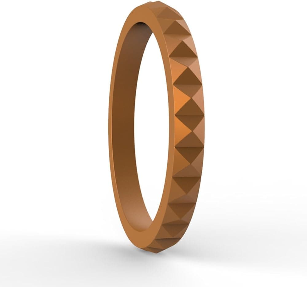 Varovi Women's Silicone Ring. Diamond Style Wedding Band Single Rings or 3 and 6 Pack Bundle