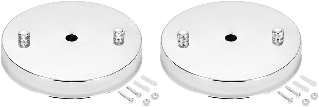 uxcell Retro Light Canopy Kit Pendant Lighting Ceiling Plate 120mm 4.7Inch Chrome 2Pcs