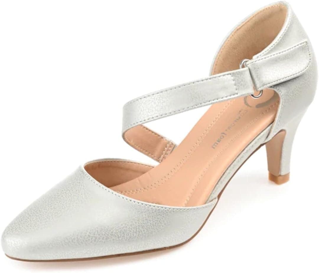 Journee Collection Womens Tillis Pointed Toe Pumps with Crossover Strap and Tru Comfort Foam Insole