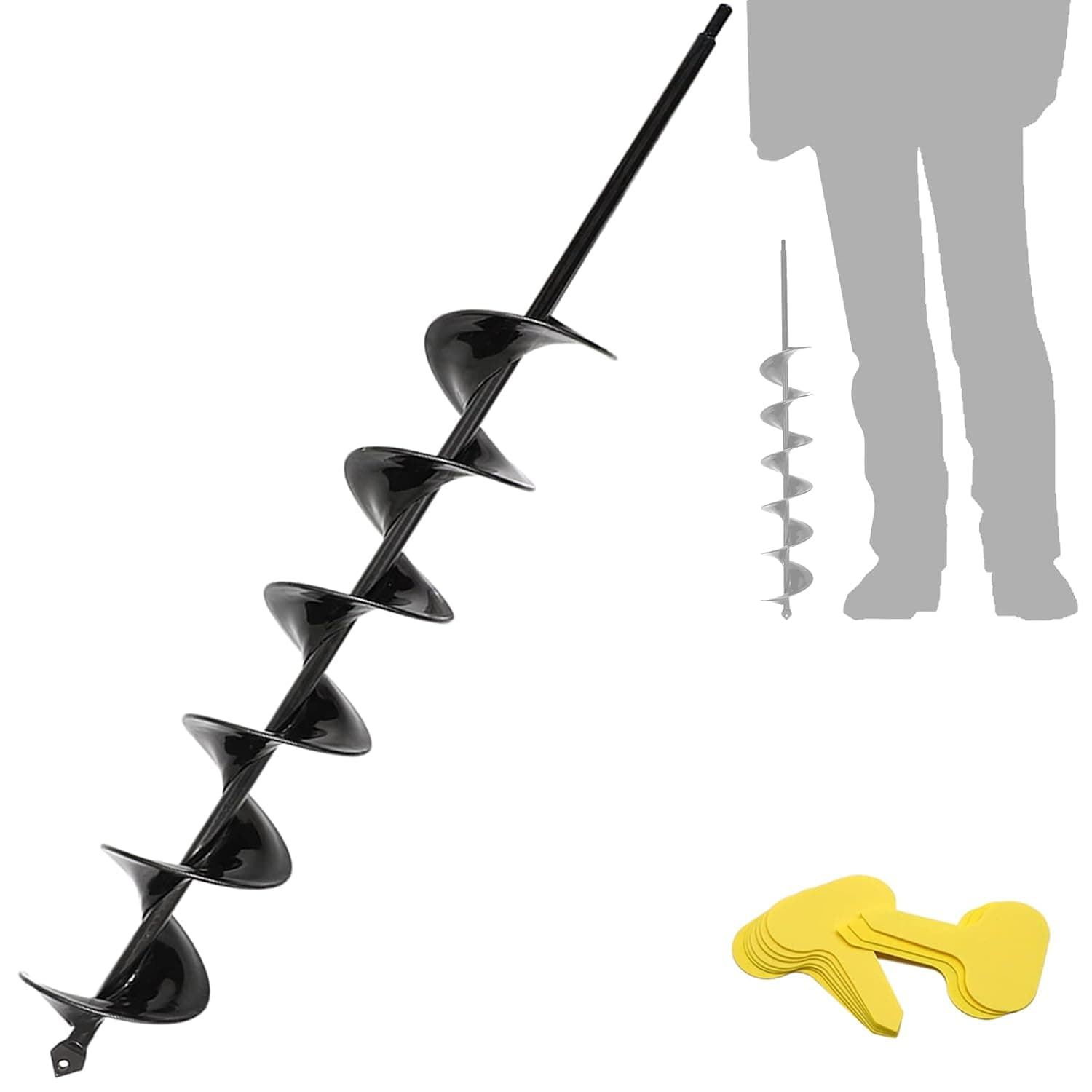TCBWFY 3x24 Inch Auger Drill Bit for Planting - Easy Planter Garden Auger - Bulb & Bedding Plant Augers - Post Hole Digger for 3/8”Hex Drive Drill