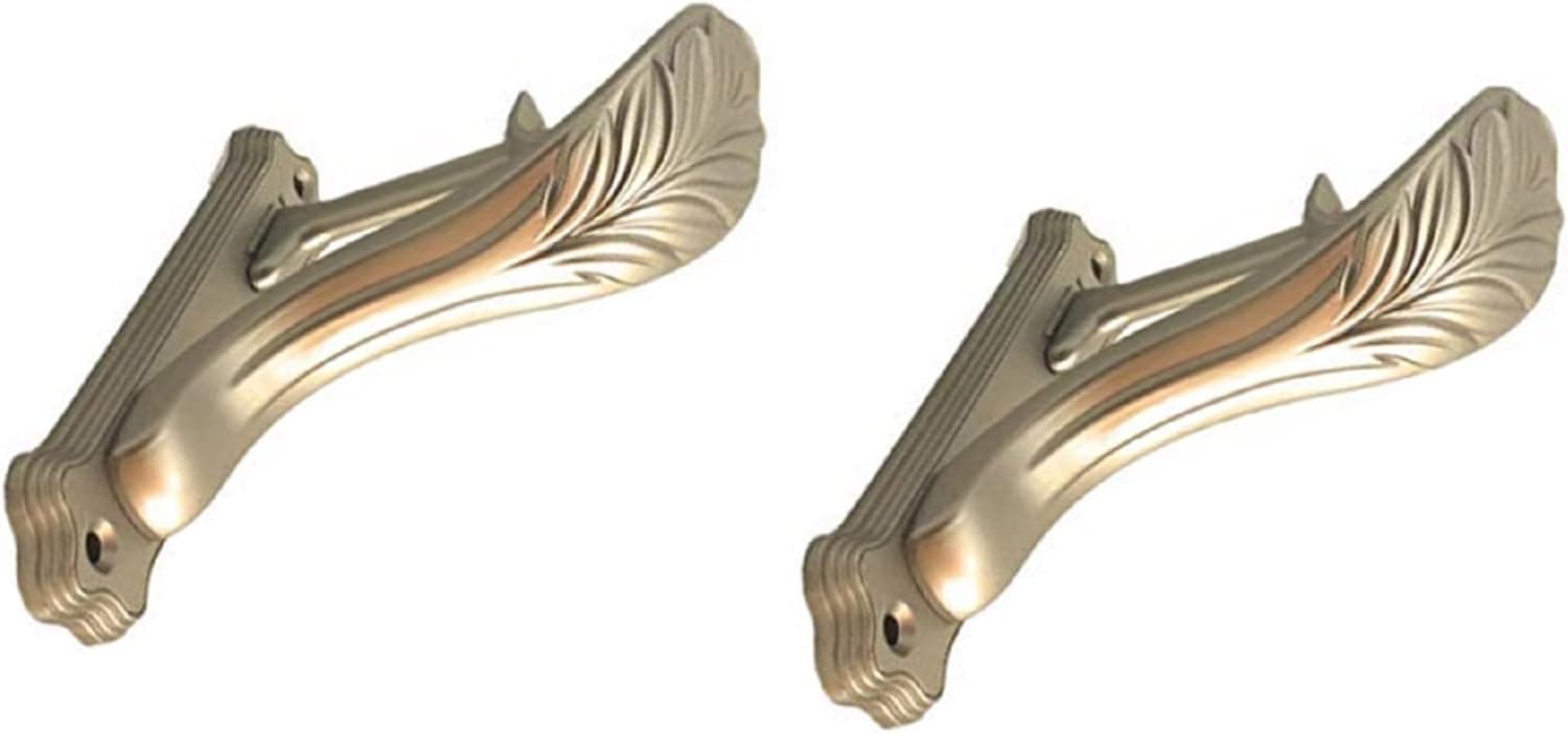 TEJATAN - Curtain Rod Brackets (Set of 2 (1 Pair) - Vintage, Nickel)