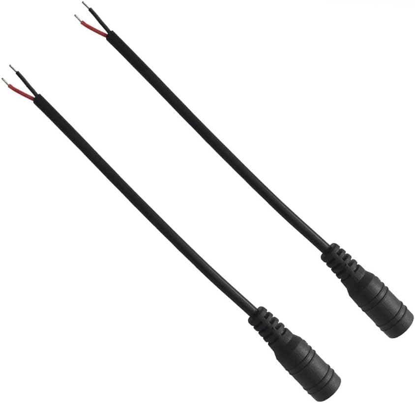 Cerepros 5.5mm x 2.1mm DC Female Plug Pigtail for Electronics Welding Surveillance Security Camera DC Electronic Project 2 Pack