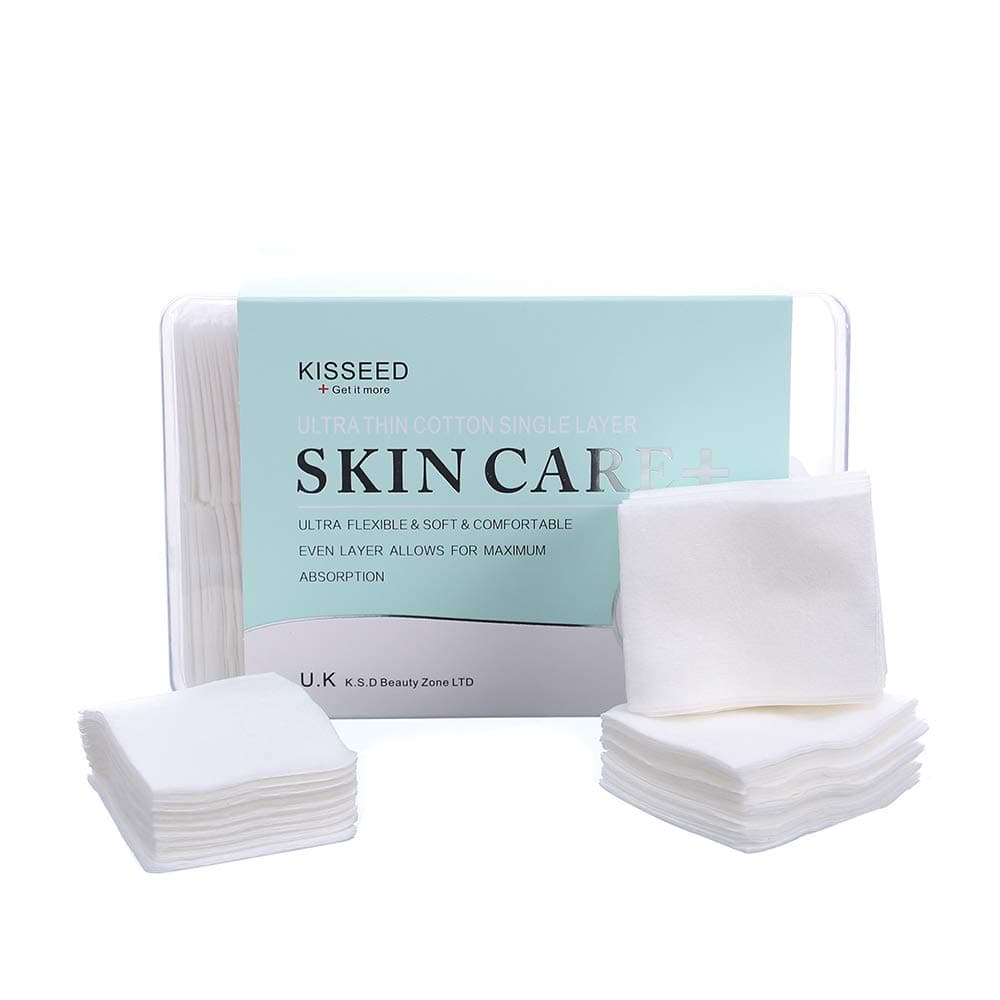 Organic 100% Cotton Squares for face Unbleached & Soft facial Pads for Skin Care, Toner, Lotion, Makeup, Nail Polish Removal Dry and Wet Use Cleansing Wipes (1000Pcs)