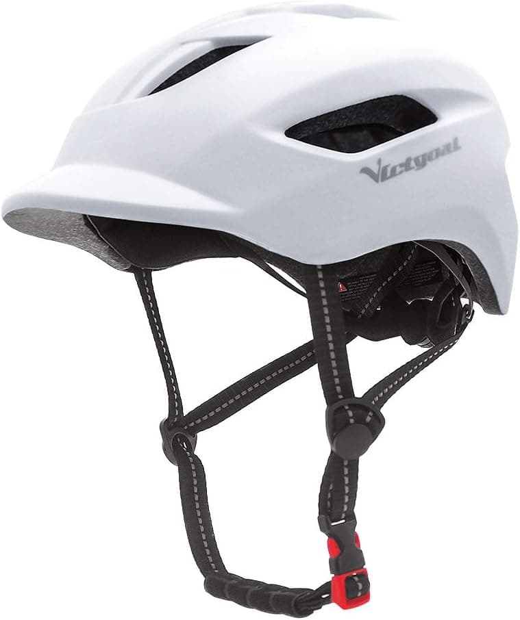 VICTGOAL Bike Helmet for Men Women Adults with LED Rear Light Cycling Helmet Integrated Sun Visor for Urban Commuter Mountain & Road Bicycle Helmets Adjustable Size M/L