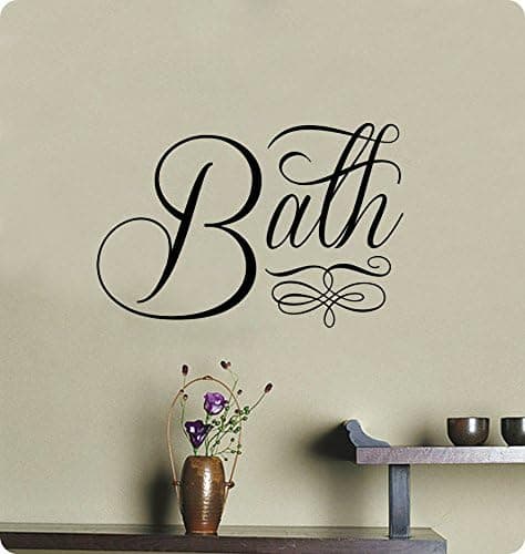 24" Bath with Embellishment Luxury Wall Decal Sticker Art Home Décor Lettering Bathroom Sink Tub Shower
