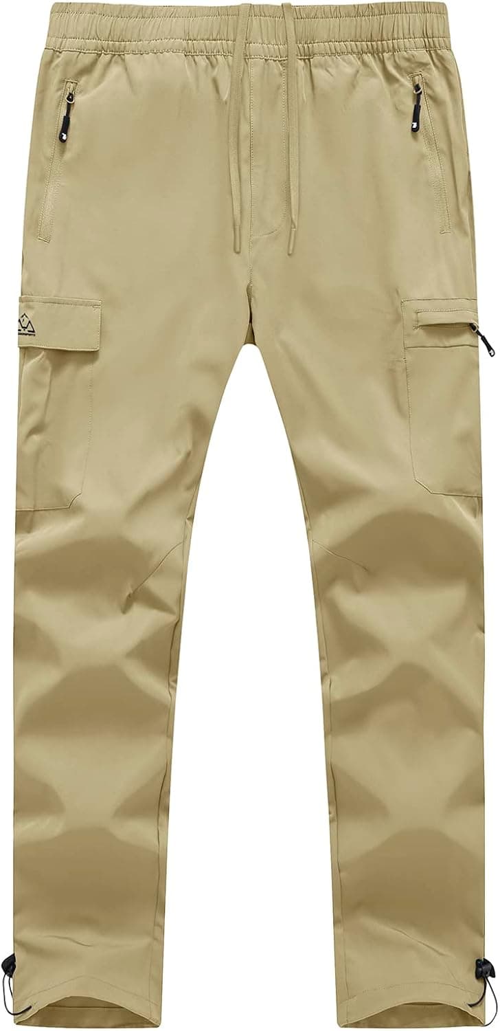 BGOWATU Hiking Pants for Men, Water Resistant Stretch Cargo Pants, Lightweight Quick Dry Outdoor Fishing Pants