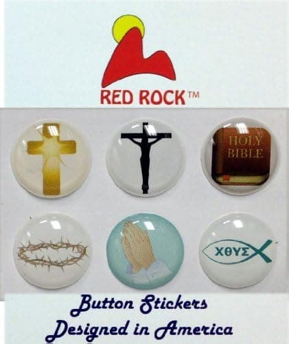 Jesus Christ Christian Cross Resurrection Crown of Thorns 6 Pieces Home Button Stickers for iPhone 5 4/4s 3GS 3G, iPad 2, iPad Mini, iPod Touch