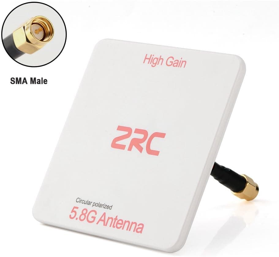 RC-group FPV Antenna ZRC 5.8G 14dbi Circular Polarized High Gain Flat Panel SMA RHCP for RC Multicopter (SMA Male)