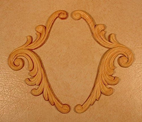EMBOSSED WOOD APPLIQUE/ONLAY # 610 7 X 4 PAIR 7 X 8
