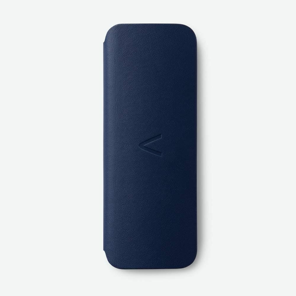 AliveCor® KardiaMobile 6L Soft Crafted Leather Carry Pod Carrying Case | Red Travel Case Features Magnetic Closure to Keep Kardia Device Safe On-The-Go | Fits in Pocket or Purse - Navy