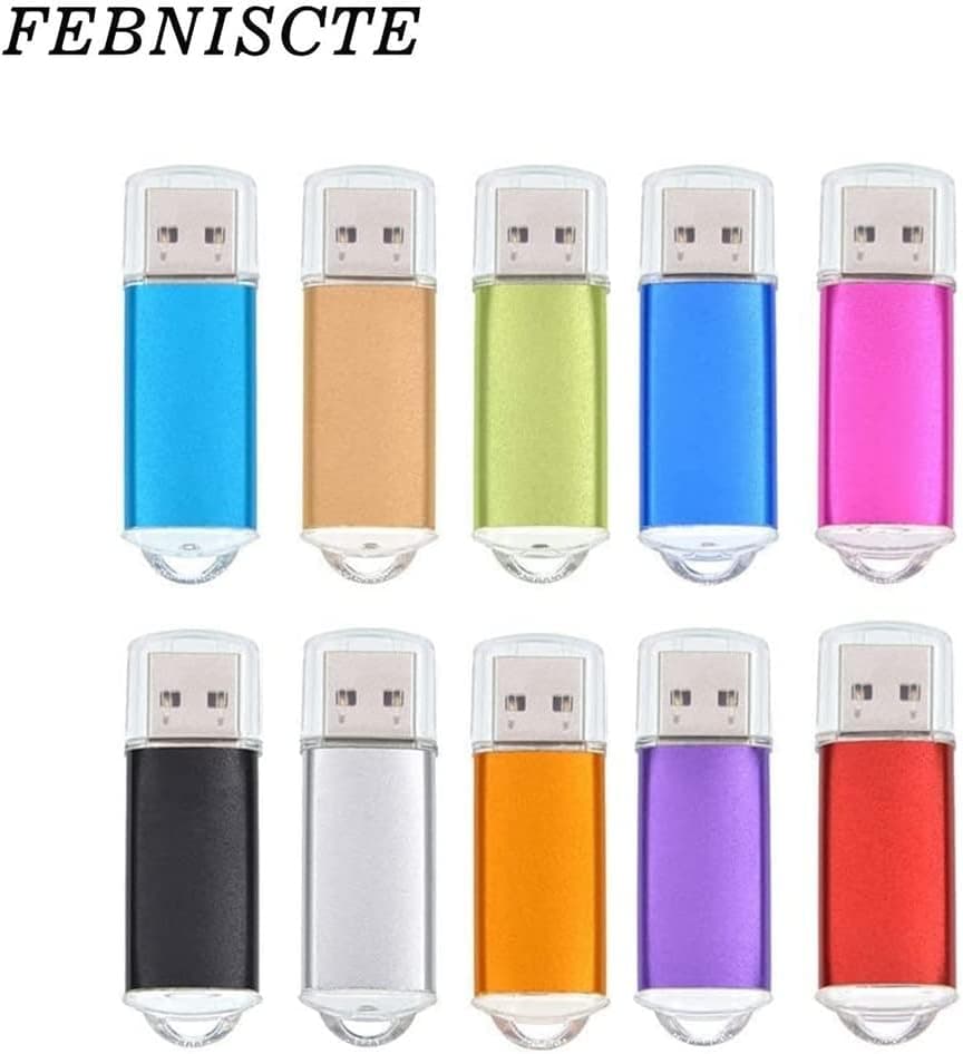 FEBNISCTE Bulk 10 Pack 16GB USB 3.0 Flash Drives Blank USB Flash Drives Portable High Speed USB Drives 10 Assorted Colors