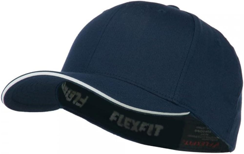 Flexfit Wooly Combed with Sandwich Visor Cap - Navy White