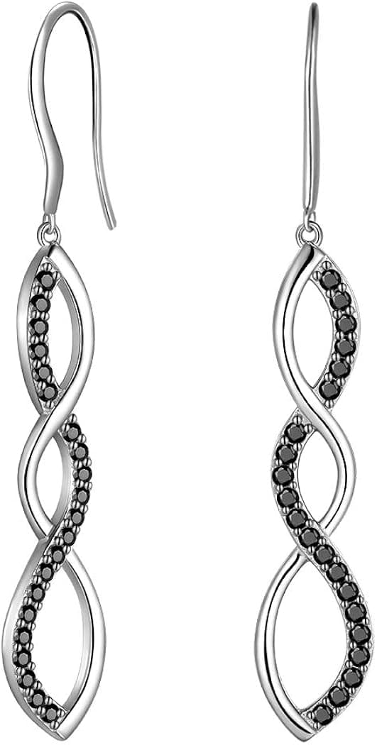 925 Sterling Silver Infinity Drop & Dangle Earrings with AAA Cubic Zirconia Endless Symbol Infinity Love Hoop Earrings Elegant Wedding Earrings Fine Jewelry Bridesmaid Gifts Christmas Birthday Gifts