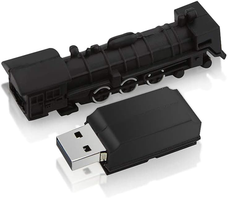 Usbkingdom 8GB USB 2.0 Flash Drive Pen Drive Cartoon Steam Train Shape Gift Design Pendrive Memory Stick Thumb Drives 8 GB Black