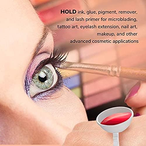 Nylea 120 Pack - Makeup Rings Tattoo Ink Rings Cups Makeup Glue Ring Cup Disposable Glue Holder Plastic Tattoo Ink Pigment Ring Adhesive Makeup Rings Palette for Eyelash Extension Nail