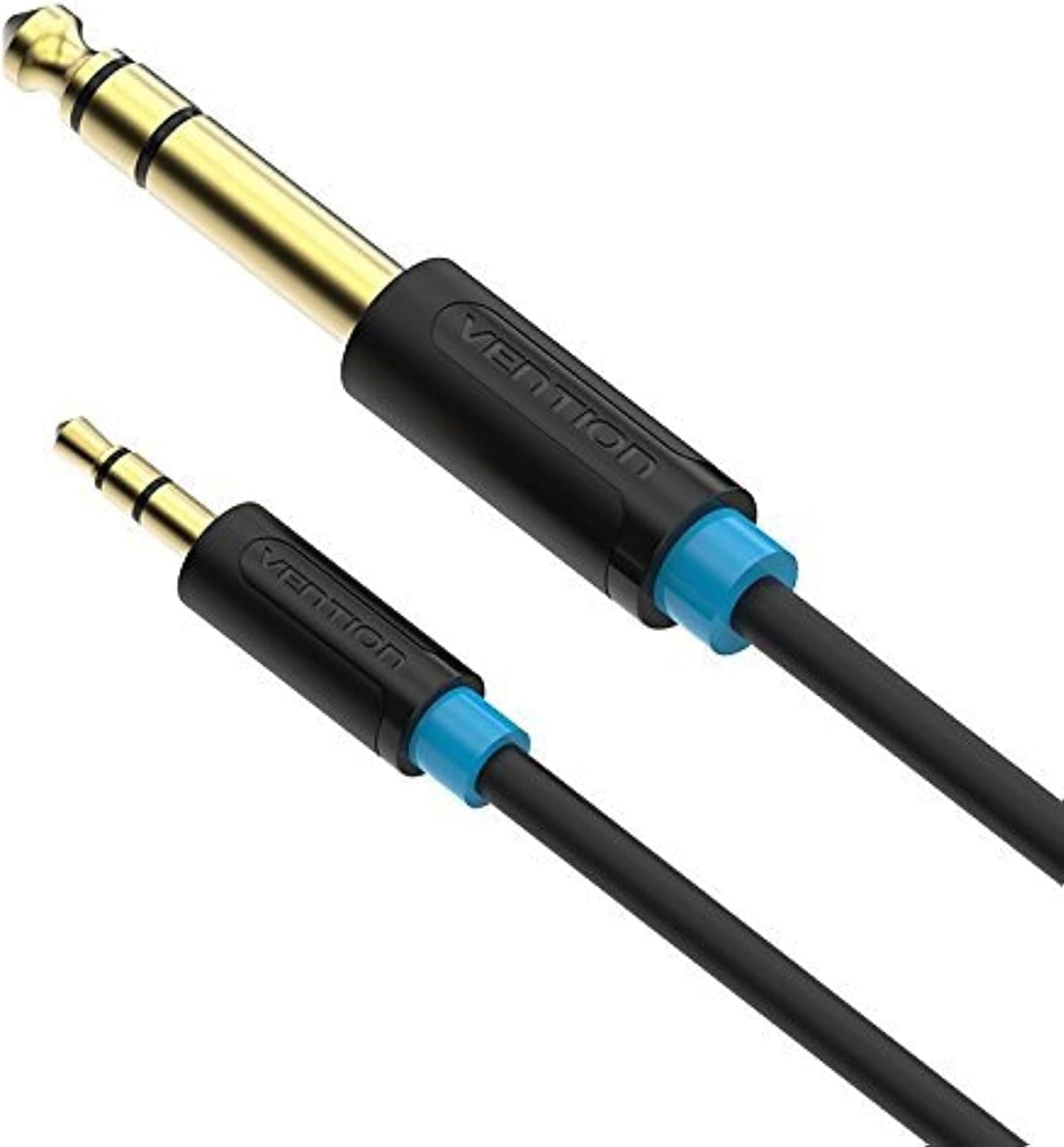 6.6FT 24K 15U Gold Plated VENTION 3.5mm 1/8" Male to 6.35mm 1/4" Male TRS Stereo Audio Cable with PVC Infection Molding Shell Design for iPhone, iPod, Laptop,Power Amplifier,Microphone and Guitar