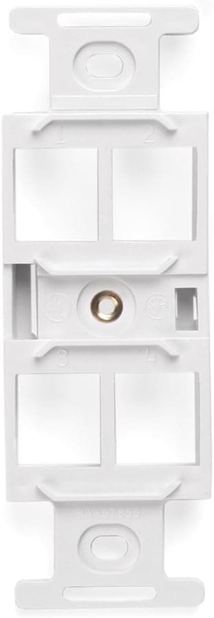 Leviton 41087-QWP QuickPort Duplex Type 106 Insert, 4-Port, White
