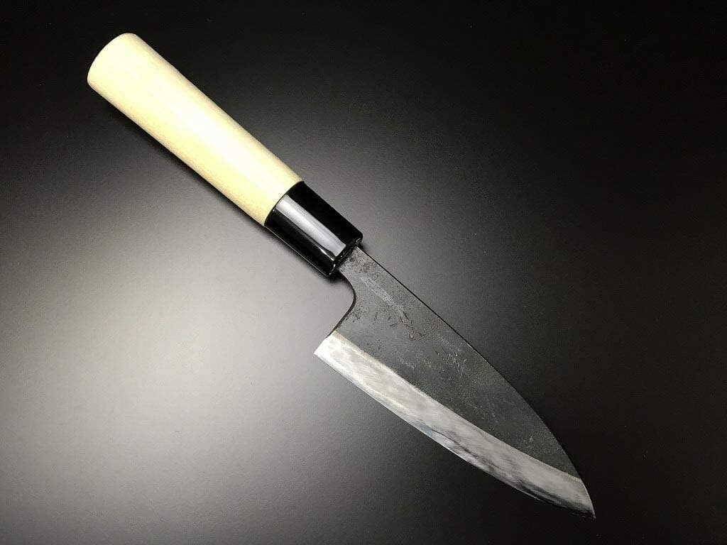 Japanese Knife Aritsugu Chef Black Deba Filet White Steel 105 mm 4.13" Magnolia Personalize Name