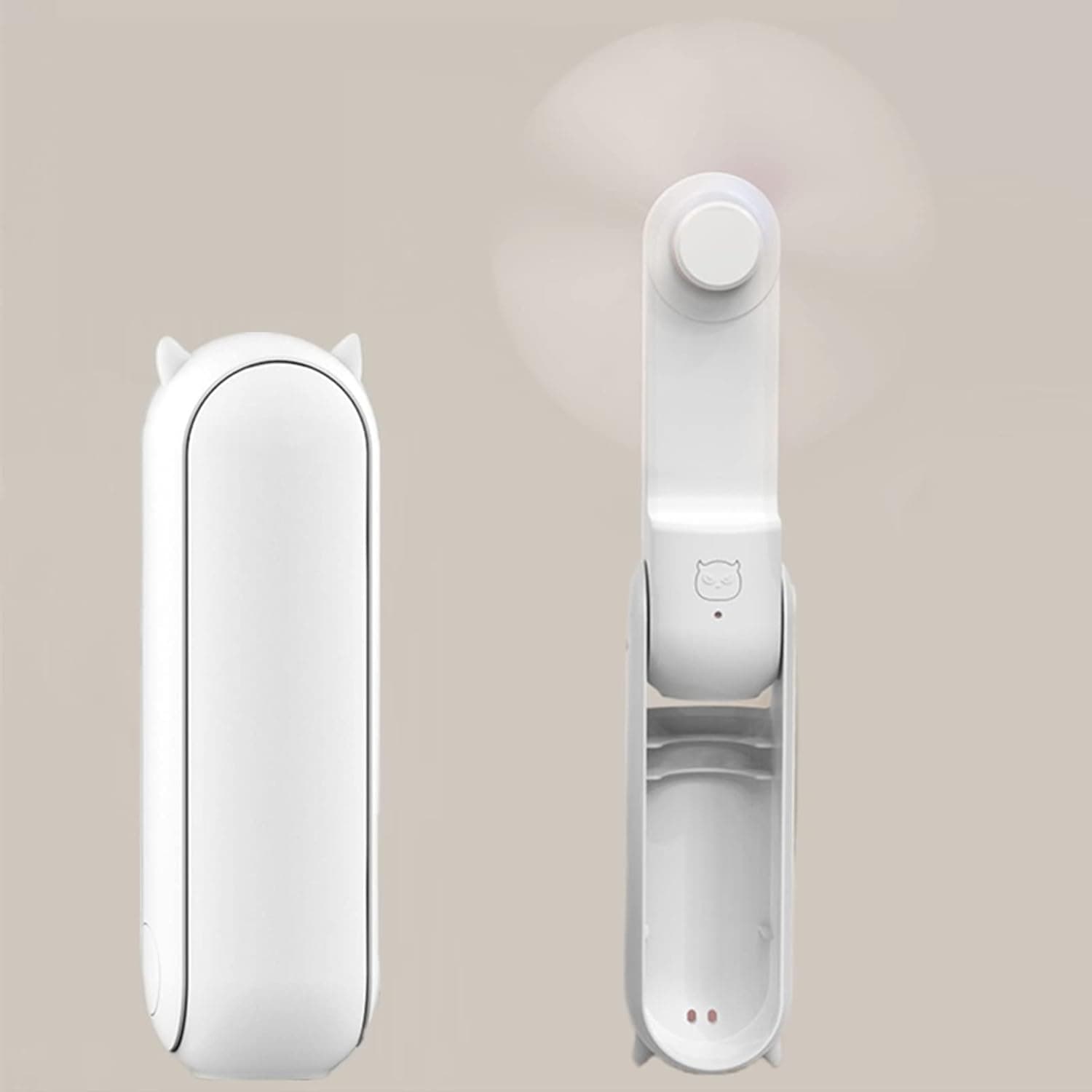 YUNLOVXEE Handheld Fan Mini Fan Portable, 3 IN 1 Hand Folding Fan, Cute Small Pocket Fan, USB Rechargeable Battery Operated Personal Fan with Power Bank for Travel, Quiet Desk Fan For Office