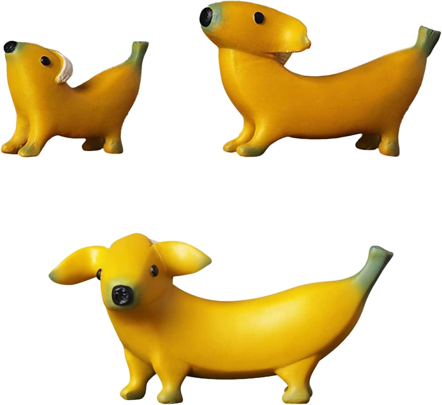 Takefuns Banana Dog Sculpture, Resin Standing Dog Animals Statue, Cute Banana Dog Sculpture for Tabletop Ornaments Art Crafts for Home Office Decor