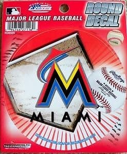 Miami Marlins ROUND LOGO STICKER 4.5" Decal Baseball Car Truck Window Sticker MLB