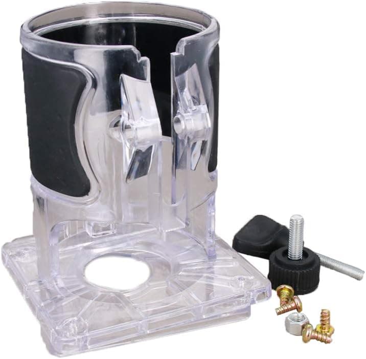 Auniwaig Woodworking Trimmer Base Trimmer Router Transparent Cover Plastic Base Power Tool Protective Shield Accessory Base for New Makita 3703,1PCS