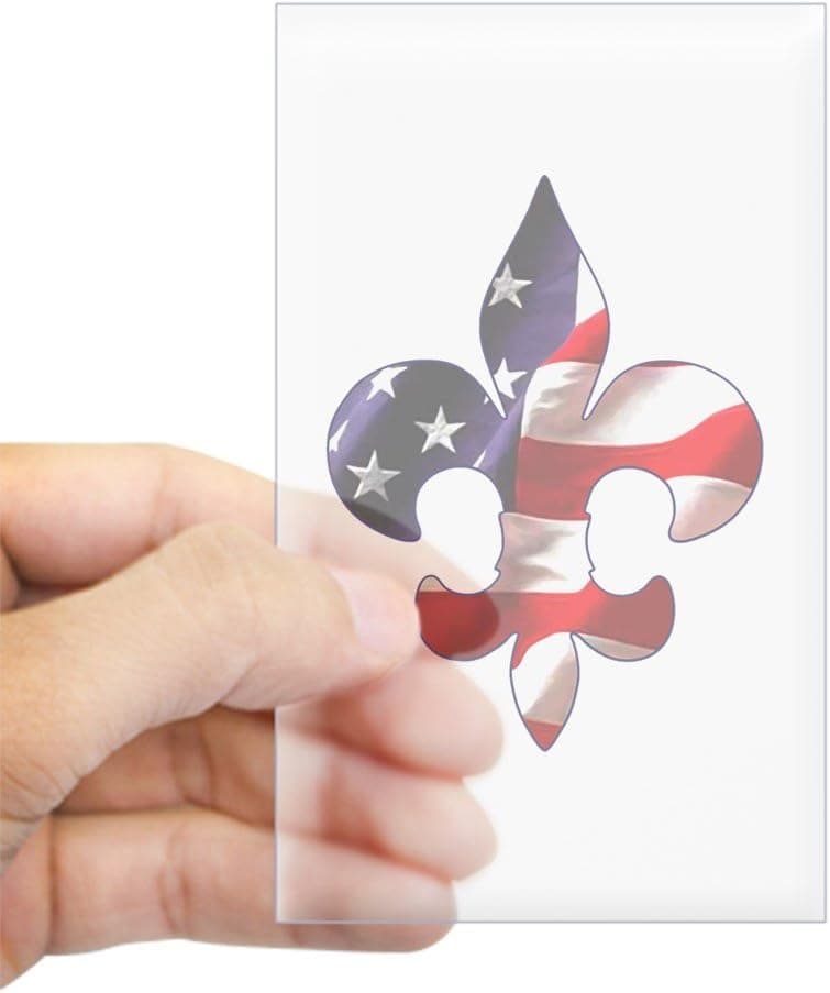 CafePress Fleur De Lis Stars & Stripes Rectangle Sticker Rectangle Bumper Sticker Car Decal