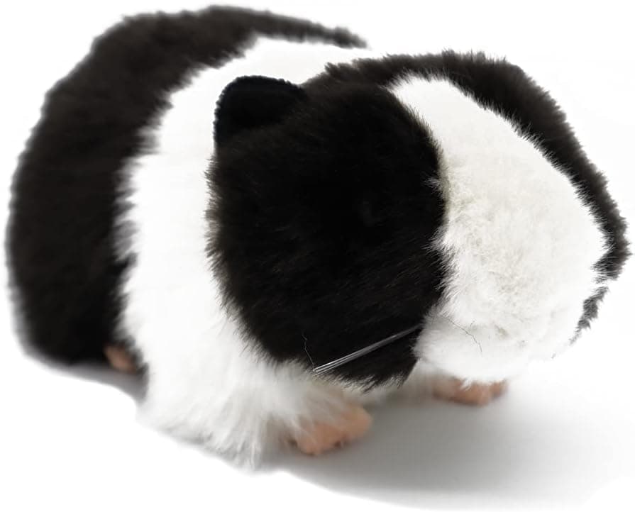 YAIRYANGTZE Cute Stuffed Guinea Pig Toy 7 Inch Stuffed Animal Toys Plush Guinea Pig Toy (Black-White)