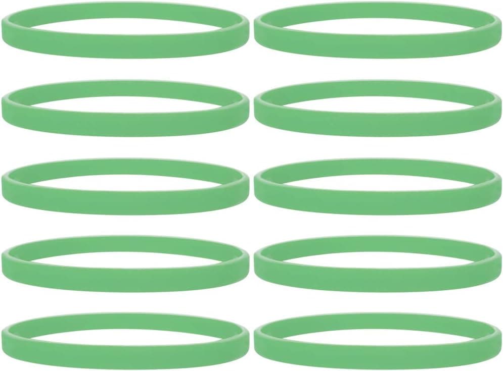 GOGO 100 Pcs Thin Silicone Wristbands, Rubber Bracelets, Party Favors-NOCTILUCOUS